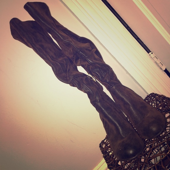 🤑Sale🤑Brown Soft Vegan Leather Slouchy Pirate Boots - Picture 2 of 8